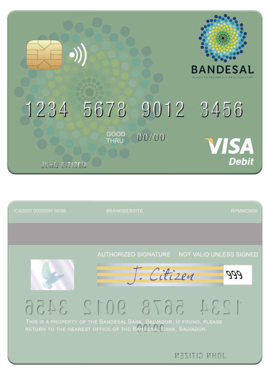 Salvador Bandesal Bank visa debit card